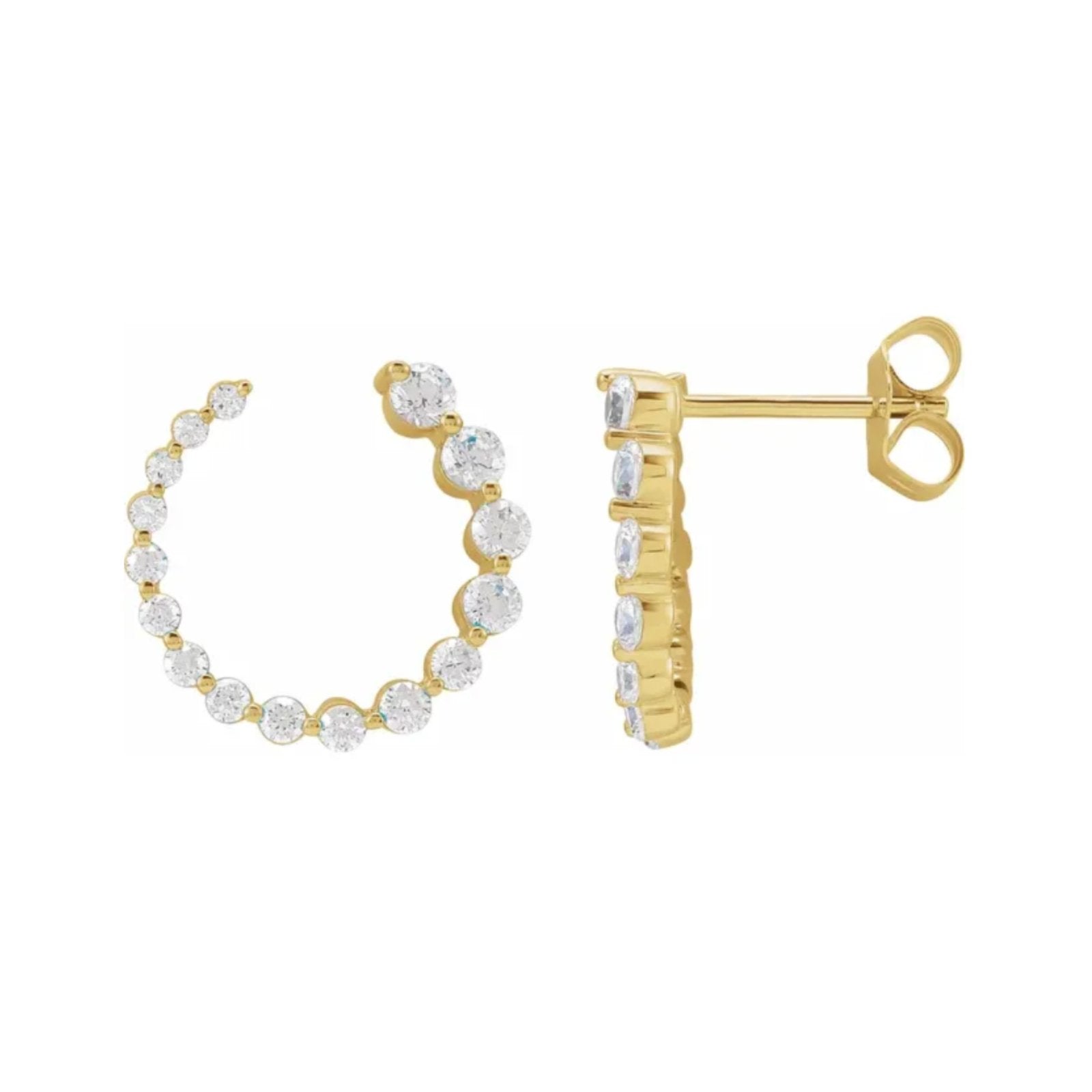 Lab - Grown Diamond Front - Back Loop Earrings - Camille Jewelry