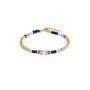 Lapis, Pearl, tourmaline Gemstone Bead Bracelet in 14K gold filled metal on a white background  - Camille Jewelry