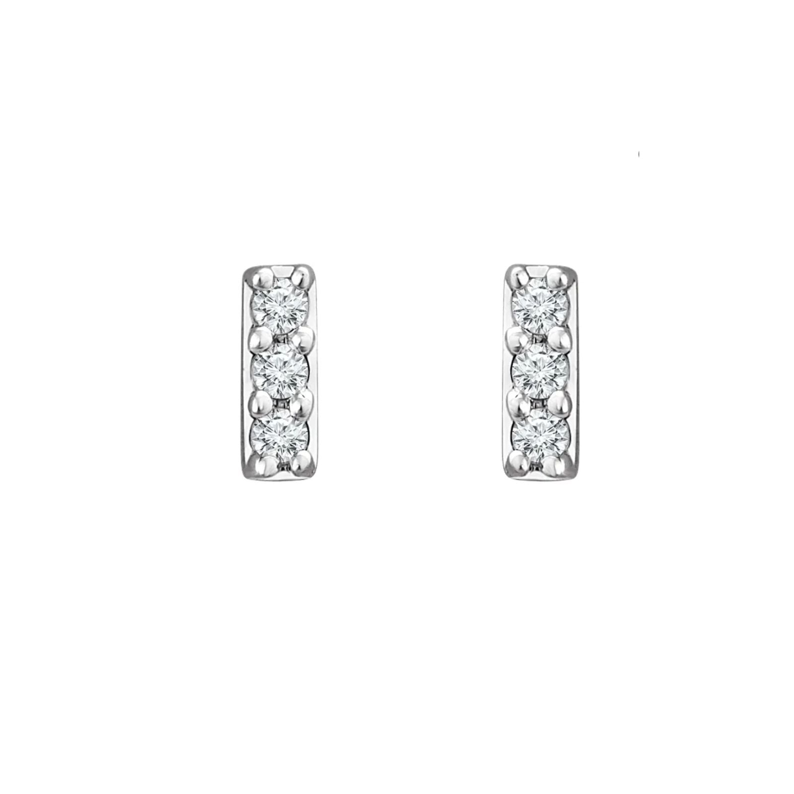 Mini Diamond Gold Bar Earrings - Camille Jewelry