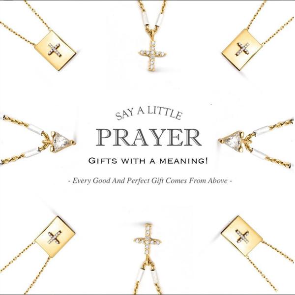 Pave Cross Scapular Necklace - Camille Jewelry