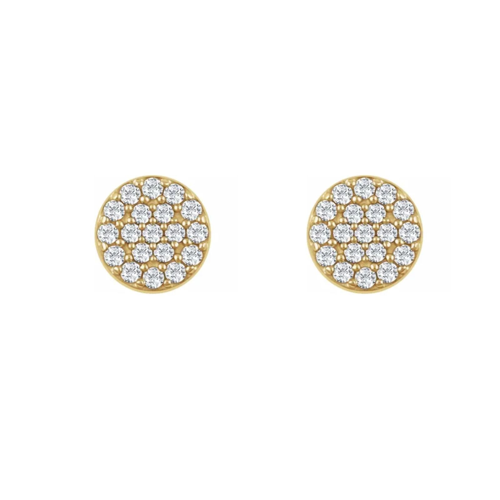 Round Pave Diamond Earrings - Camille Jewelry