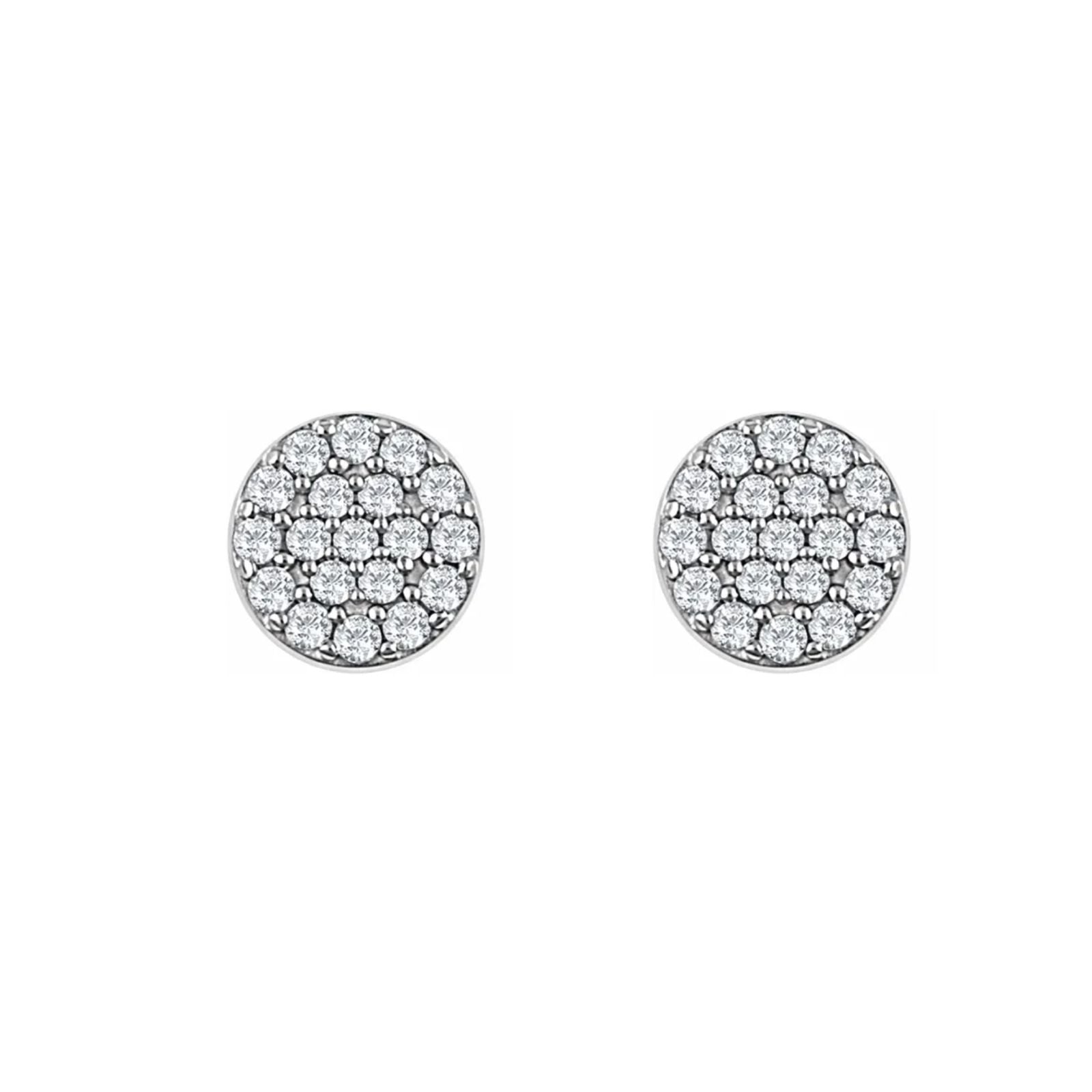 Round Pave Diamond Earrings - Camille Jewelry