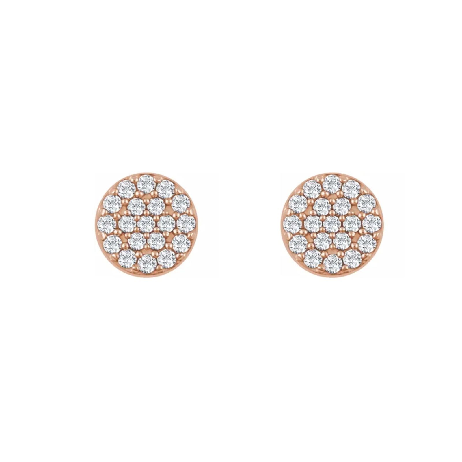 Round Pave Diamond Earrings - Camille Jewelry