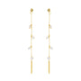 Vermeil dangle charm earrings with trillions on a white background - Camille Jewelry