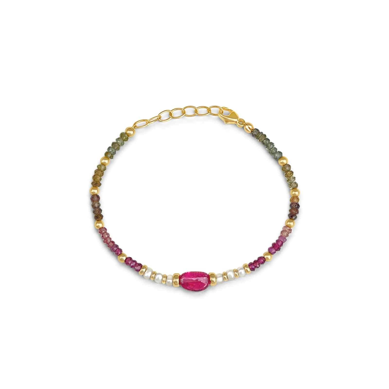 Tourmaline Gemstone Beaded Bracelet - Camille Jewelry