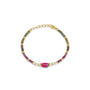 Tourmaline Gemstone Beaded Bracelet With Gold Filled Spacers on a white background- Camille Jewelry