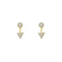 Vermeil & Sterling Silver  Pave Arrow Stud Earrings On White Background- Camille Jewelry